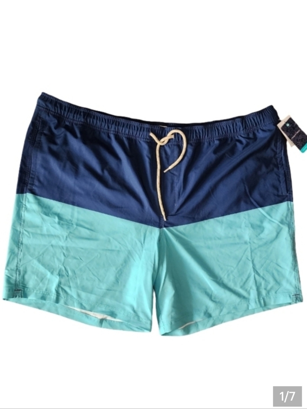 Trinity Coast NWT 4XB / 4XL Big & Tall Swim Trunks Blue Teal Beach Vacation Pool